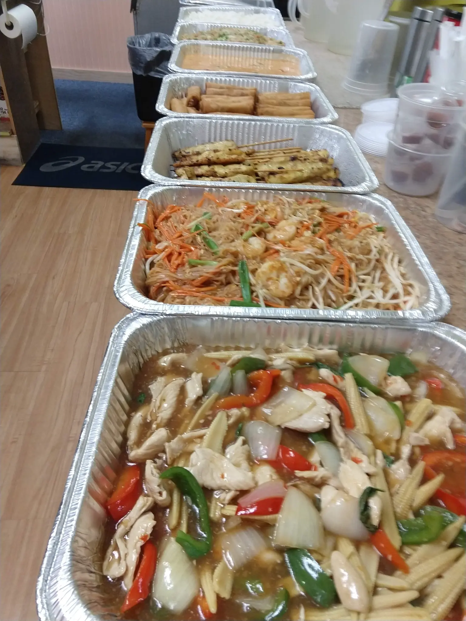 Catering tray lineup